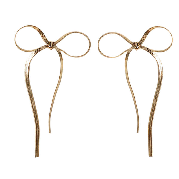 Gold Duster Bow Earrings