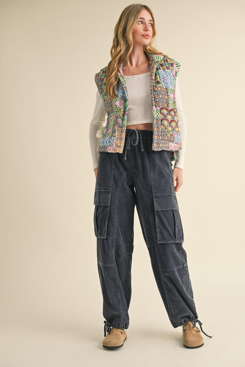 Paisley Quilted Puffer Vest