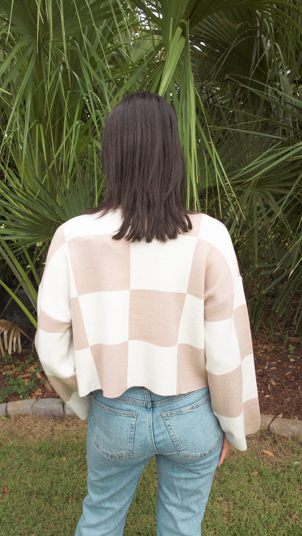 Checkmate Sweater - Taupe