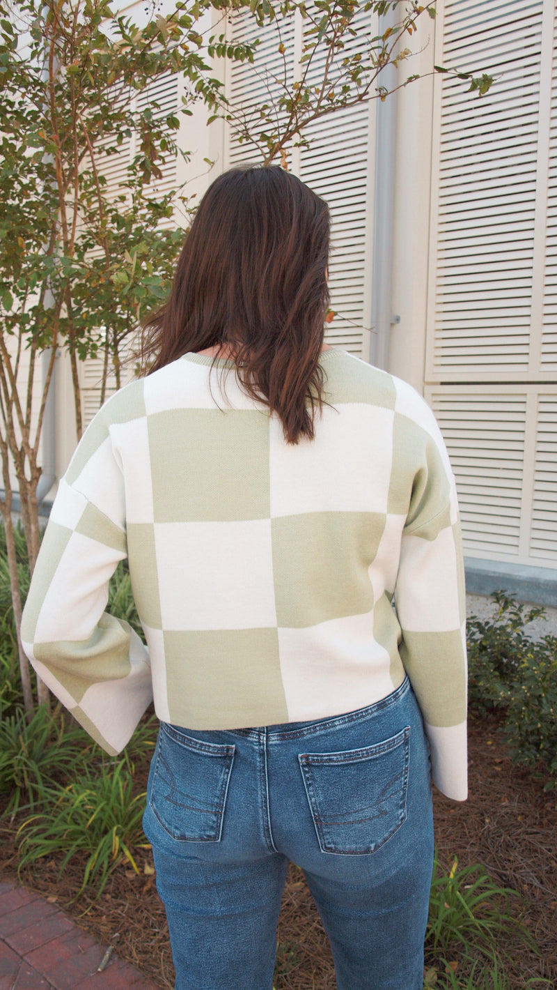 Checkmate Sweater - Sage